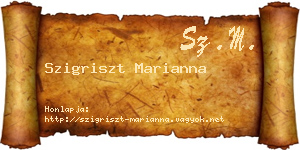 Szigriszt Marianna névjegykártya