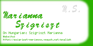 marianna szigriszt business card